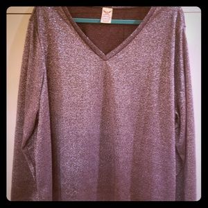 Longsleeve dress metallic purple top